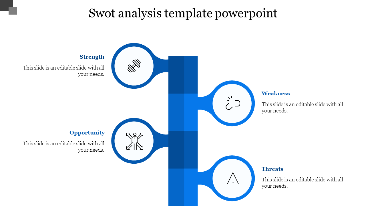 Free - Effective SWOT Analysis Template PowerPoint In Blue Color